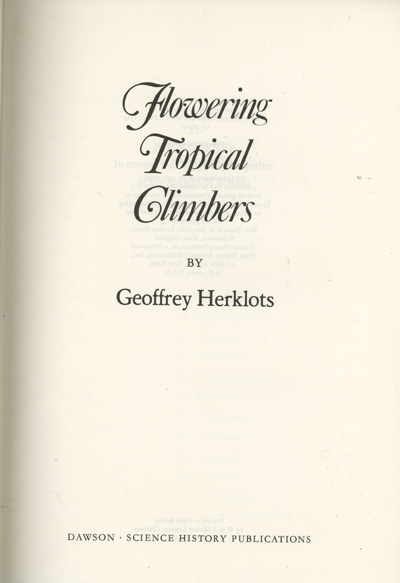 Image for Flowering Tropical Climbers